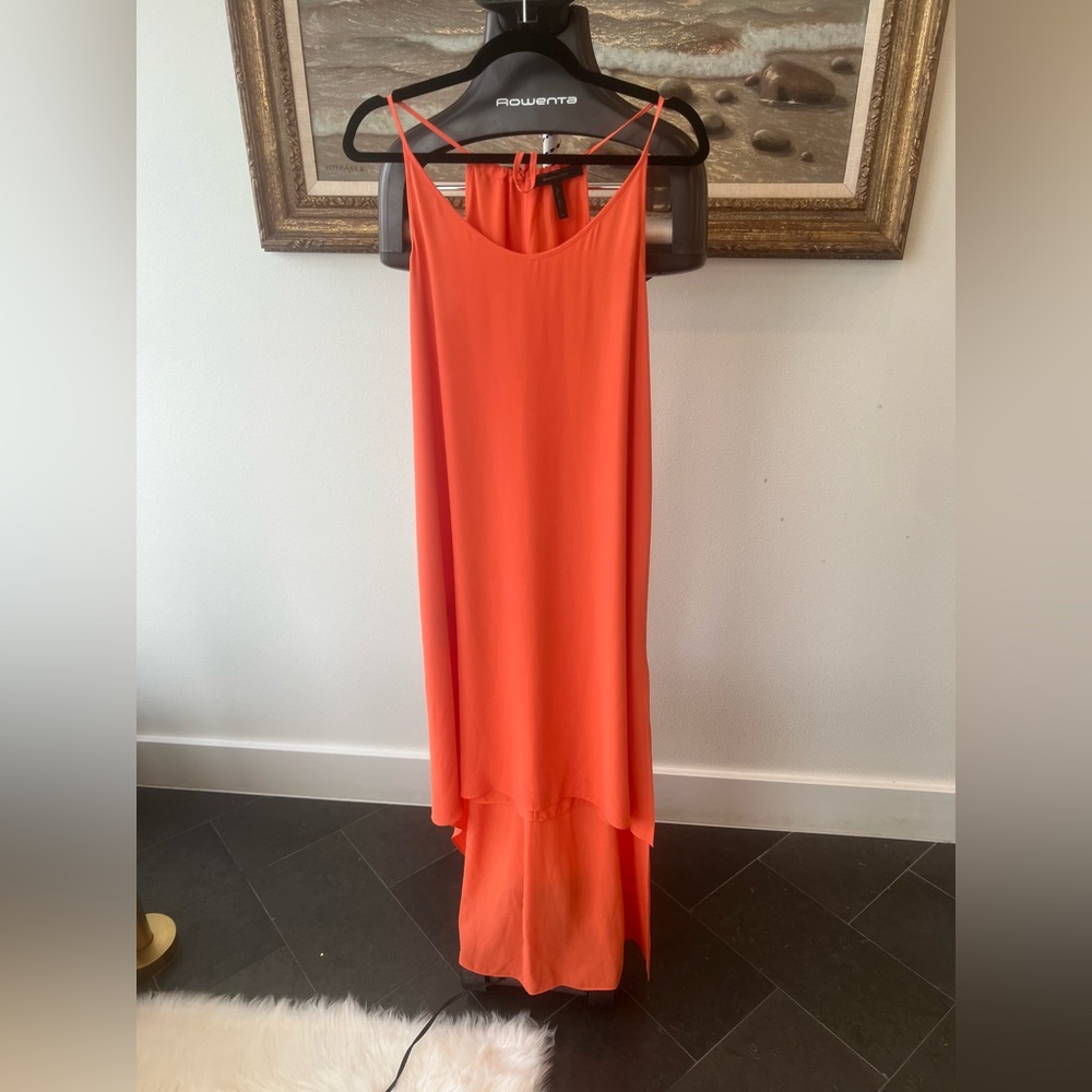 Bcbg orange dress.